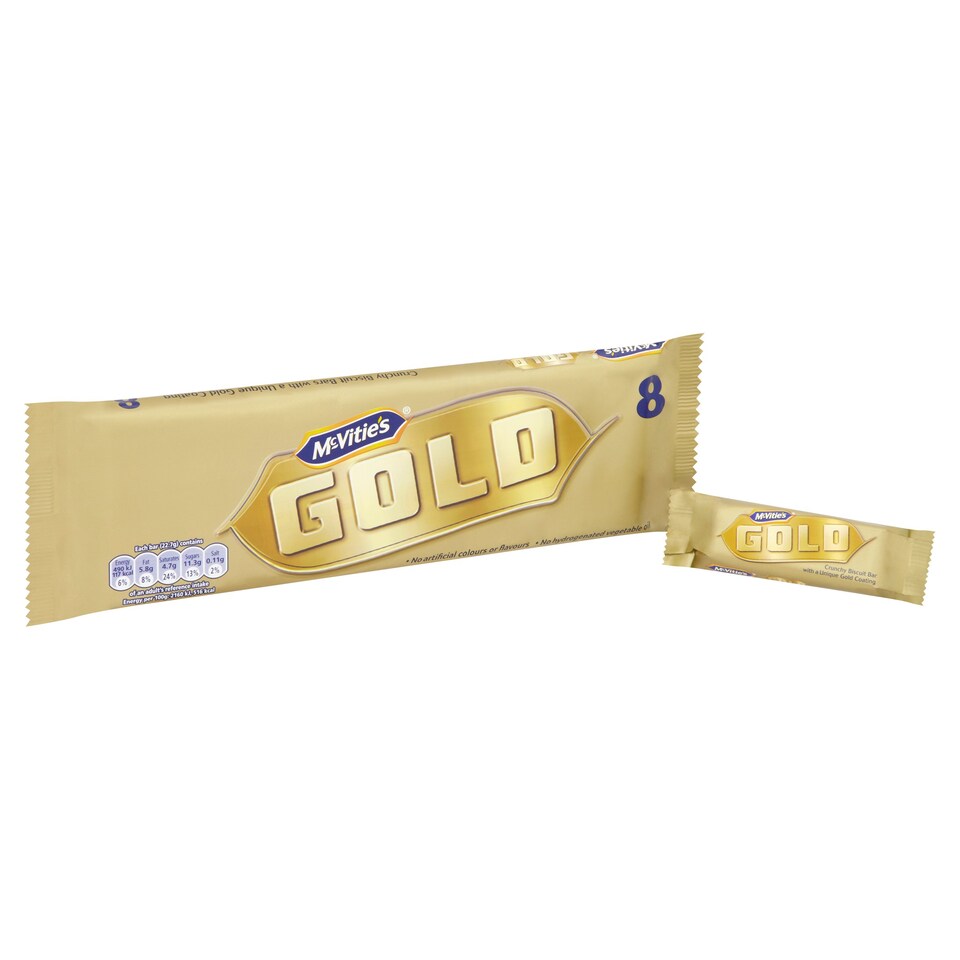 image 1 of McVitie's Gold Chocolate Biscuit Bars Multipack, 8 Pack 176g
