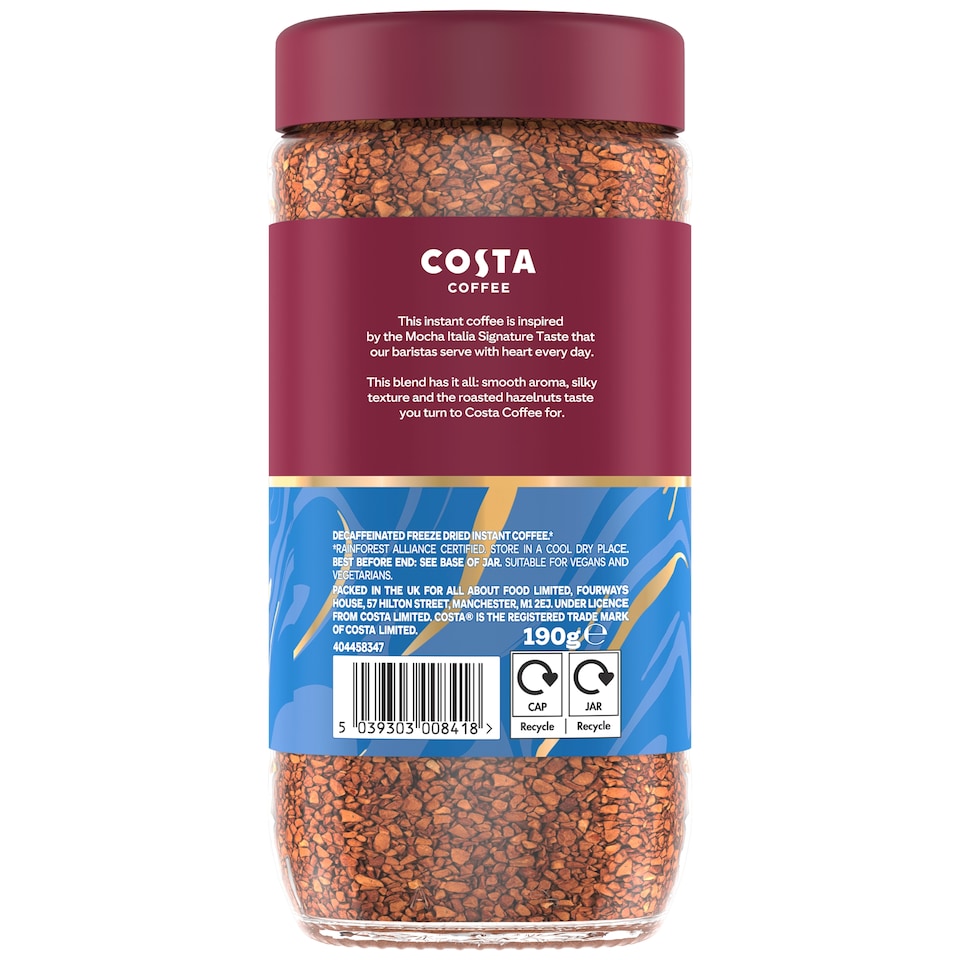 image 1 of Costa smooth decaf blend instant coffee 190g
