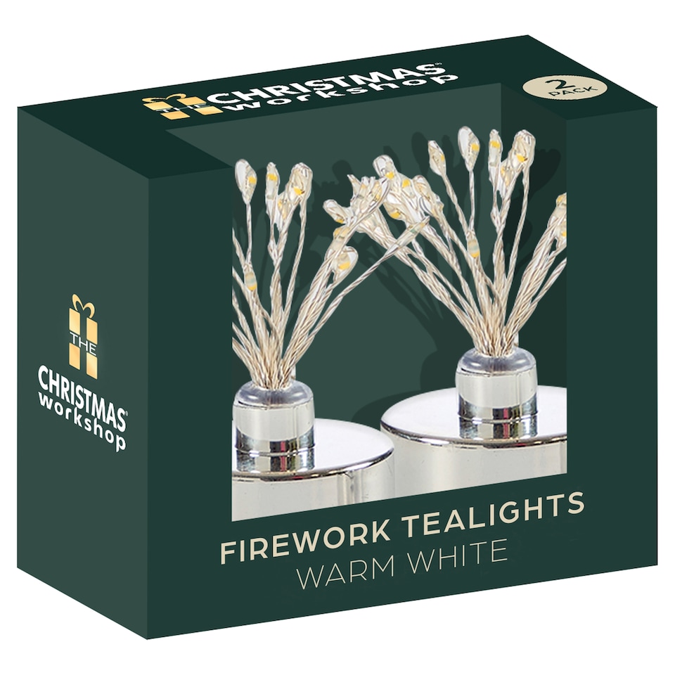 image 1 of Christmas Workshop Warm White Firework Tea Lights 2 Pack