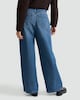 image 3 of F&F Seam Detail Wide Leg High Rise Jeans in Blue