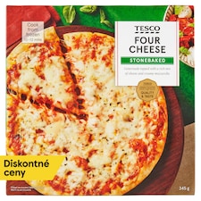 Tesco Pizza pečená v kamennej peci so syrmi edam, gouda, mozzarella a emmentaler 345 g