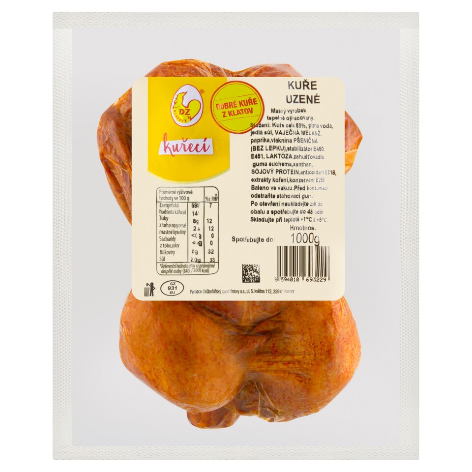 Obrázek 1 pro produkt DZ Klatovy Kuře uzené 1000g