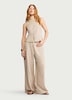 image 1 of F&F Striped Super Wide Leg Co-ord Trousers with Linen in Multi