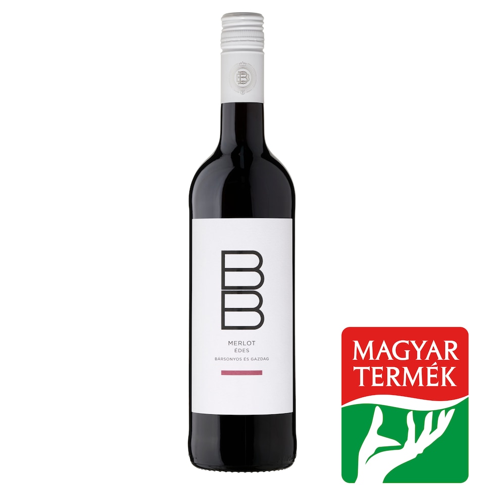 BB Dunántúli Merlot édes vörösbor 13% 0,75 l