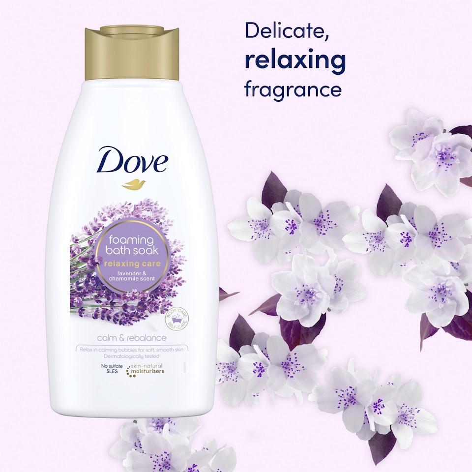image 1 of Dove Relaxing Care Lavender & Chamomile Bath Soak Bubble Bath 450ml