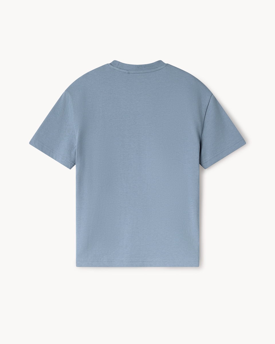 image 1 of F&F Boys Pure Cotton Slogan T-Shirt in Blue
