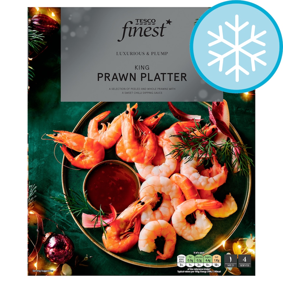 Tesco Finest King Prawn Platter with Sweet Chilli Sauce 520g