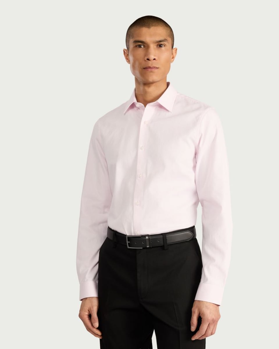 image 1 of F&F Slim Fit Long Sleeved Shirt in Pink