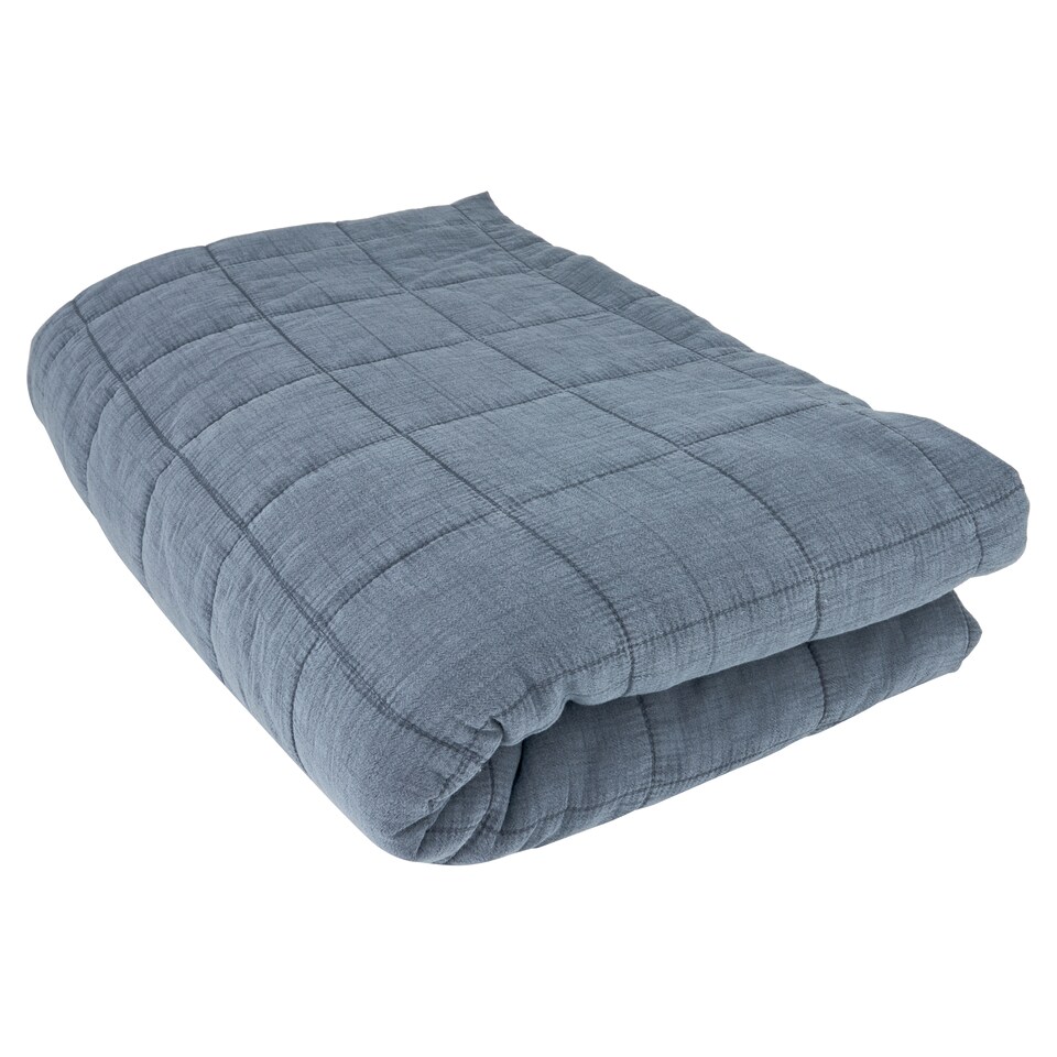 F&F Home Blue Quilted Bedspread 200x200cm