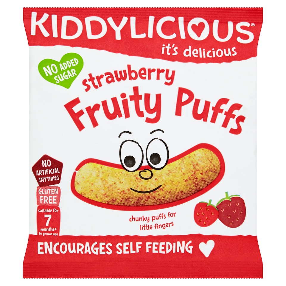 Kiddylicious Strawberry Fruity Puffs 10G