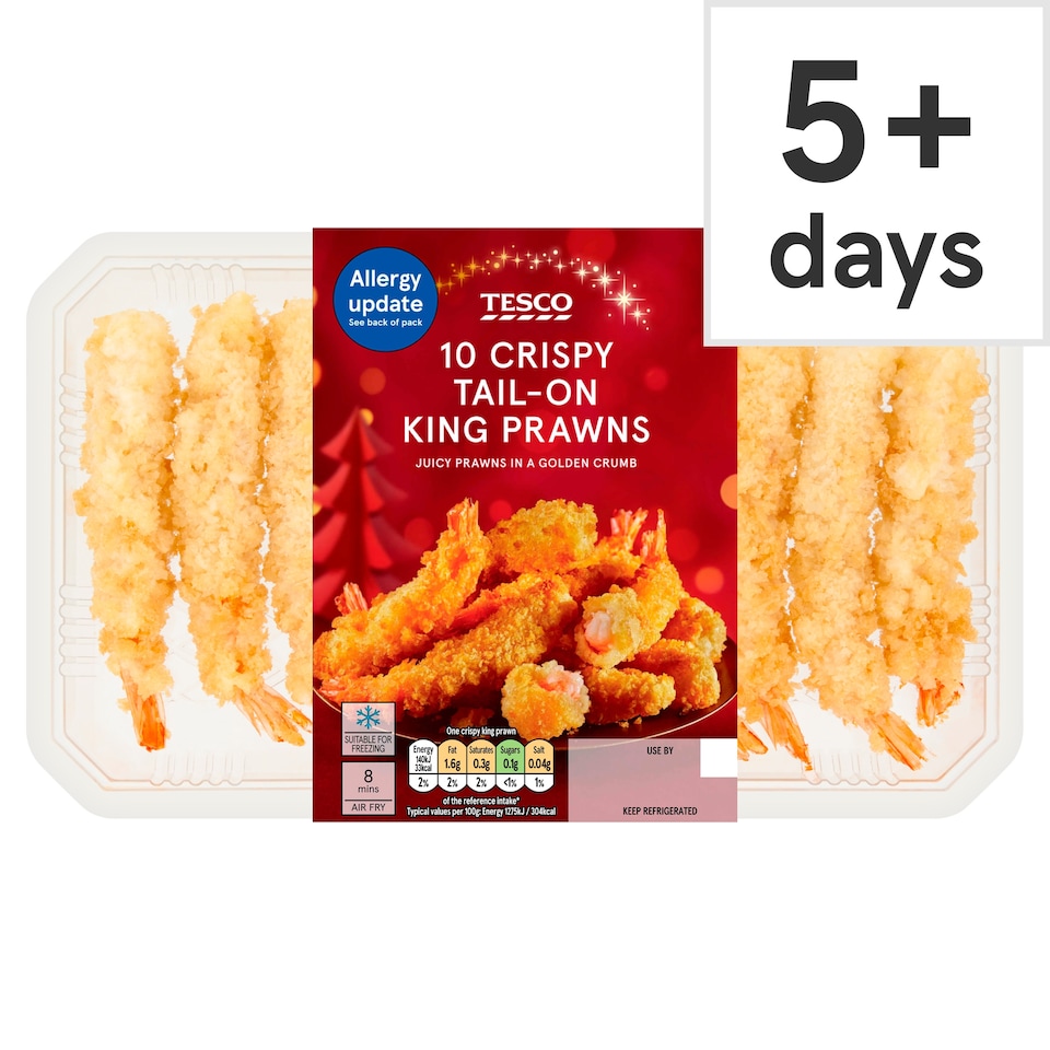 Tesco 10 Tail On King Prawns 130G