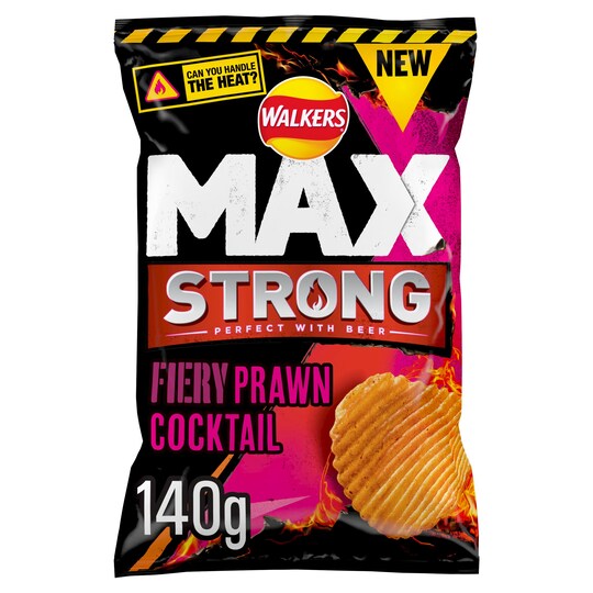 Walkers Max Fiery Prawn Cocktail Crisps 140G Tesco Groceries