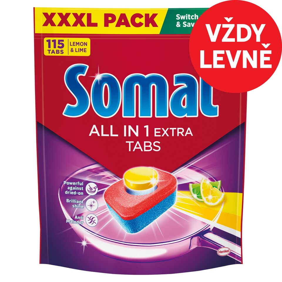 Somat All in 1 Extra Lemon & Lime tablety do myčky nádobí 115 ks 1909g