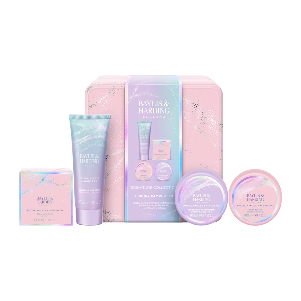 image 1 of Baylis & Harding Jojoba, Vanilla & Almond Oil Luxury Pamper Tin Gift Set