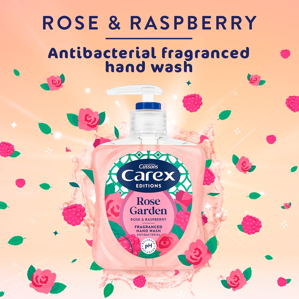 image 1 of CAREX EDITIONS ROSE GARDEN & RASPBERRY HANDWASH 250ML
