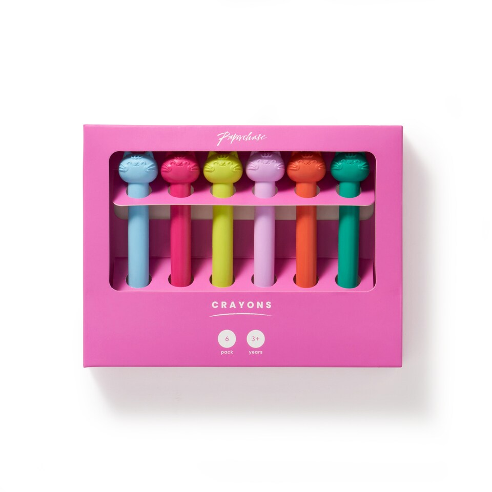 image 1 of Paperchase Terrazzo Cats Set of 6 Crayons