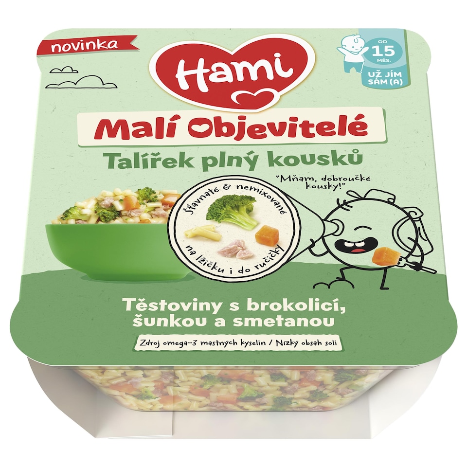 obrázok 1 z HAMI Malí Objavitelia Cestoviny brokolicou, šunkou a smotanou 200g