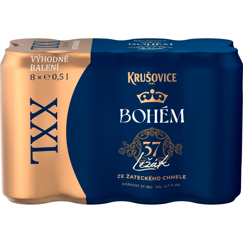 Krušovice Bohém Beer Lager Light 8 x 0.5L