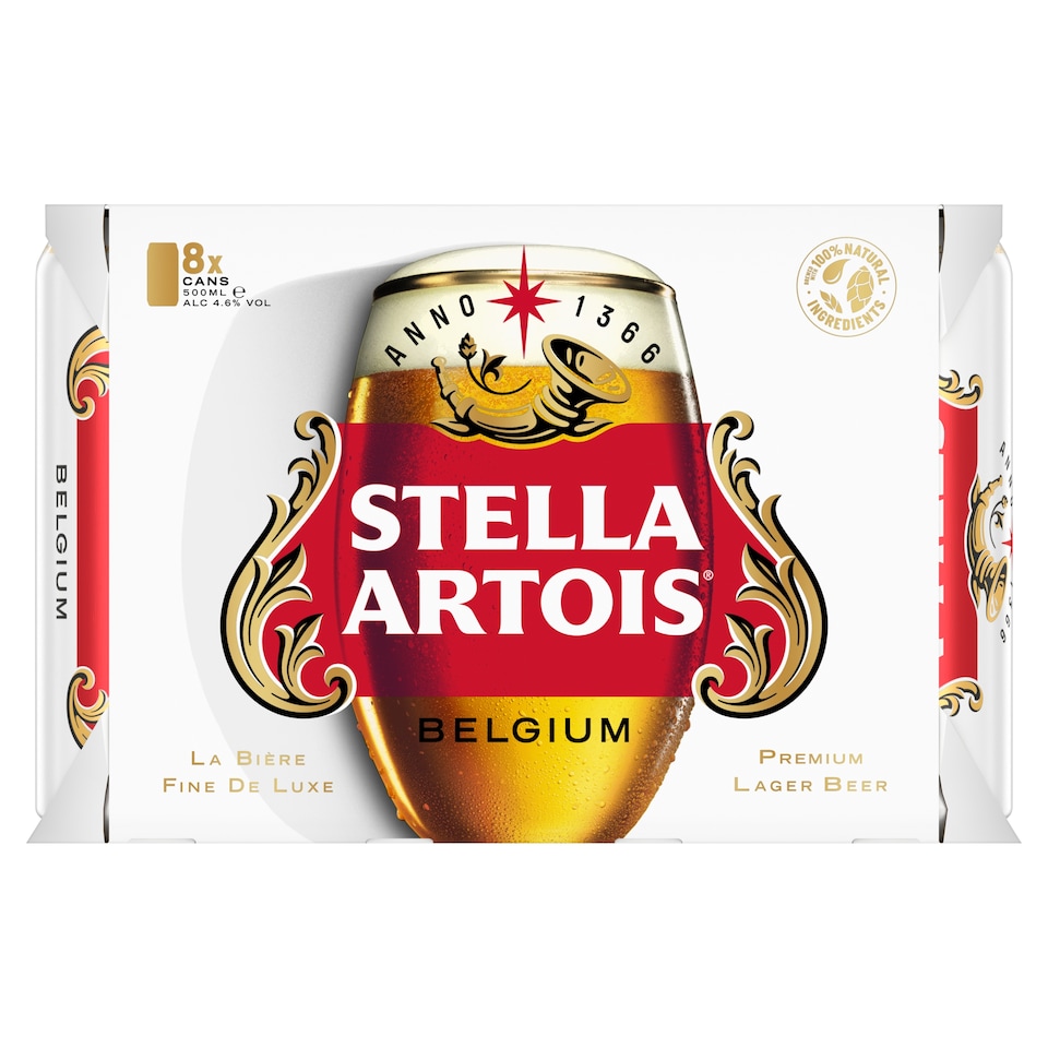 image 1 of Stella Artois Belgium Lager Beer 8x500ml