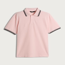 F&F Cotton Rich Tipped Short Sleeved Polo Shirt in Pink
