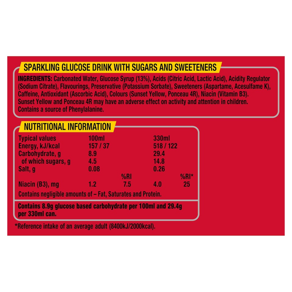 image 1 of Lucozade Zero Sugar Original Drink 330Ml