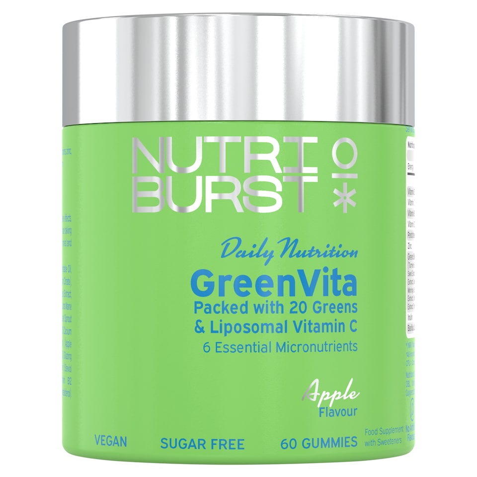 image 1 of Nutriburst 60 GreenVita Apple Flavour Gummies