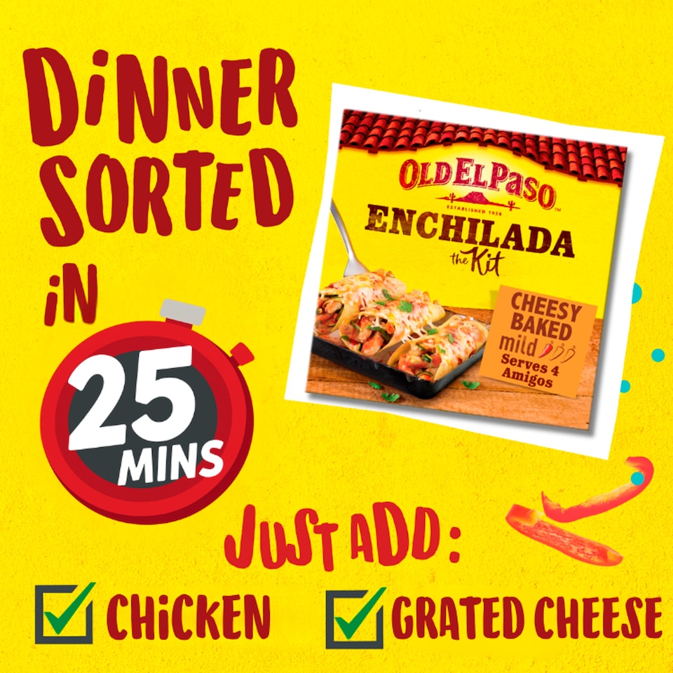 image 1 of Old El Paso Cheesy Baked Enchilada Kit 663G