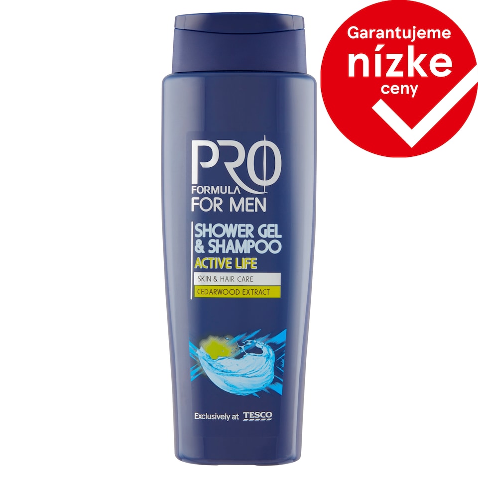 Tesco Pro Formula For Men sprchový gél a šampón Active Life 400 ml