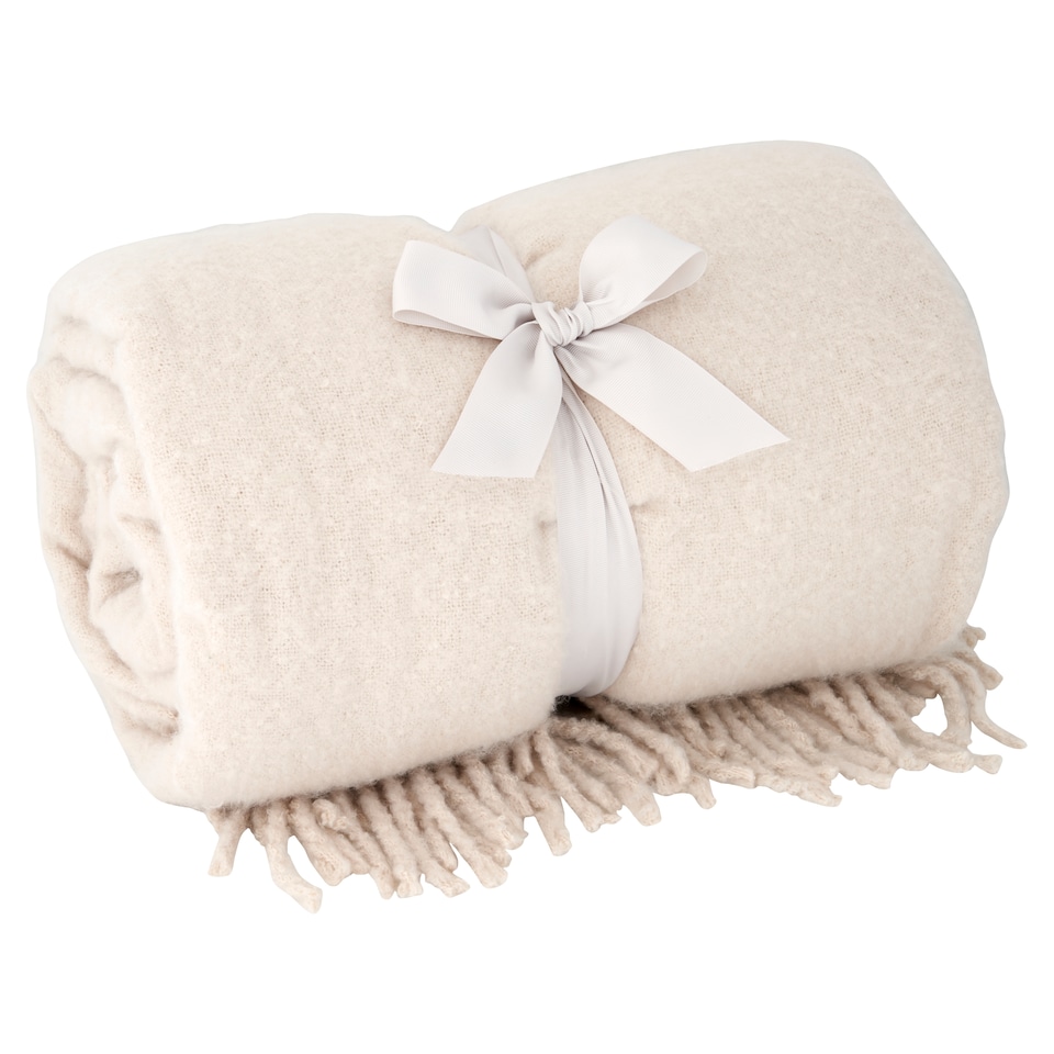 F&F Home Cream Mohair Throw