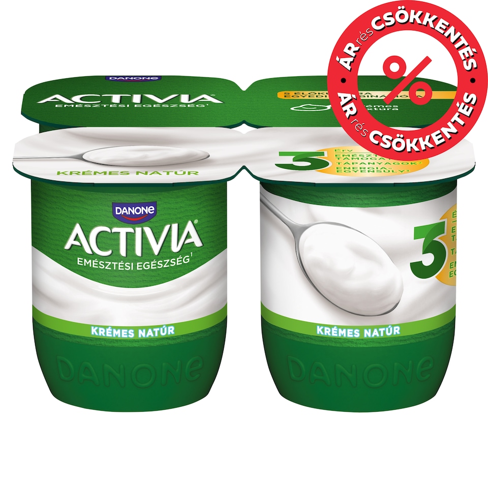 Danone Activia Creamy Unflavoured Yoghurt with Live Cultures 4 x 125 g