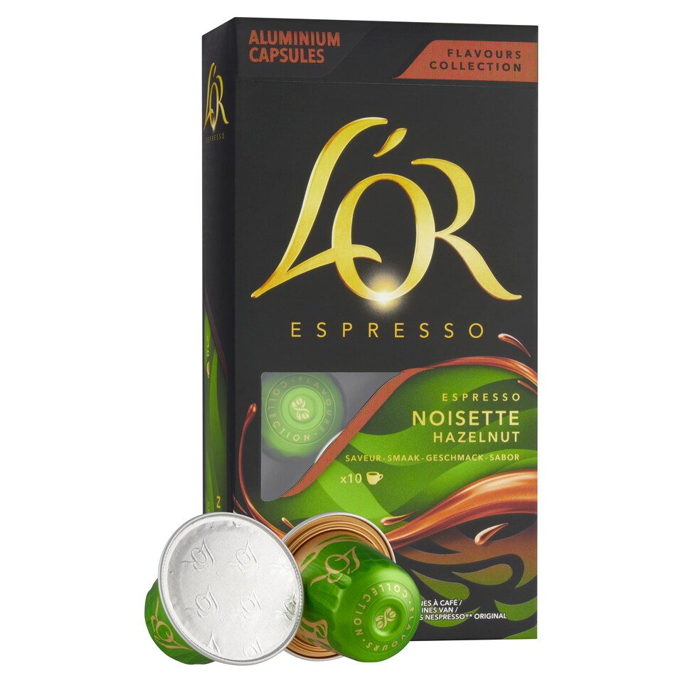 obrázok 1 z L'OR Espresso Noisette Hazelnut pražená mletá káva s orieškovou arómou 10 kapsúl 52 g