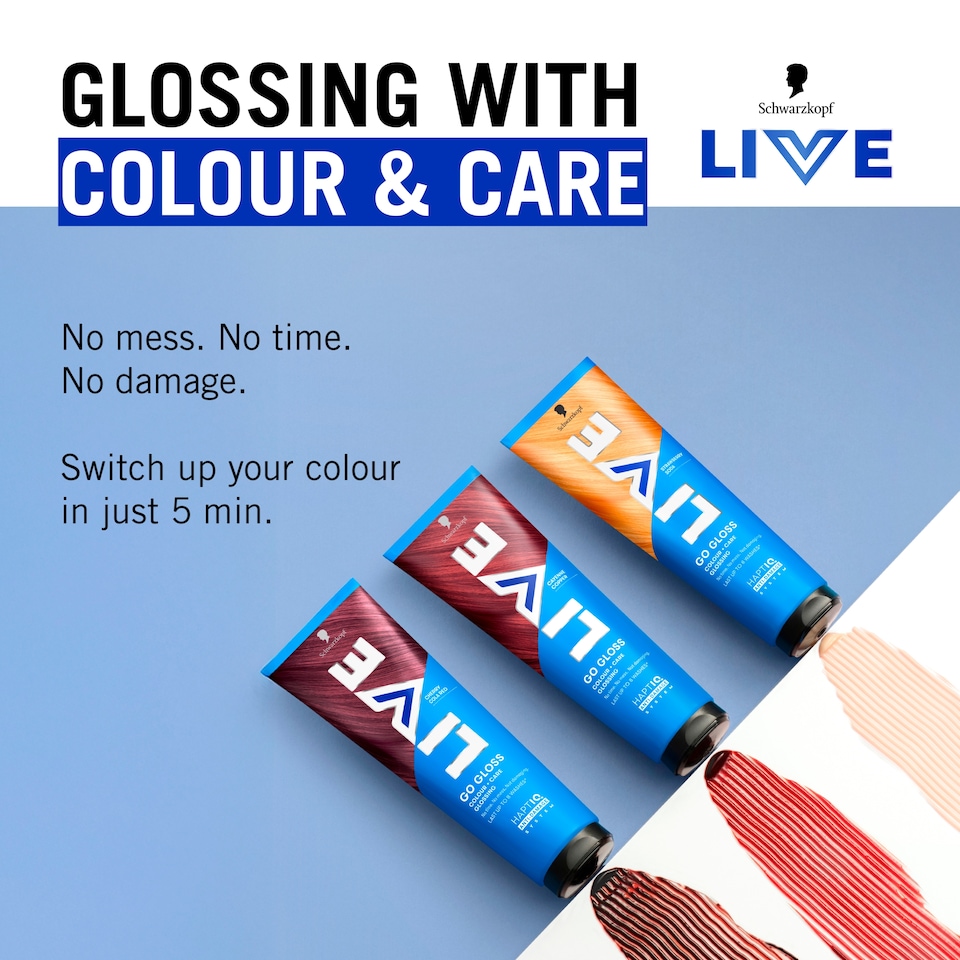 image 1 of Schwarzkopf LIVE Go Gloss Cayenne Copper Colour & Shine Hair Gloss 150ml