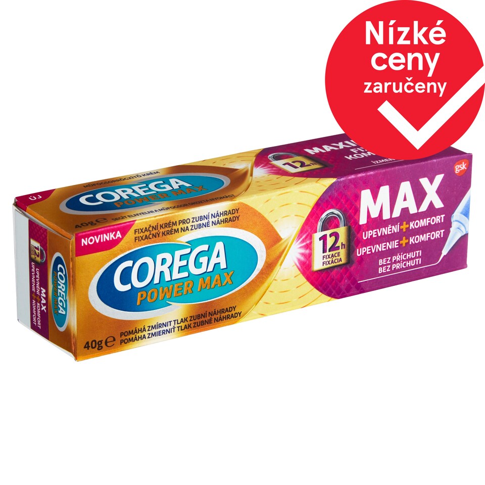image 1 of Corega Fixační krém Max Upevnění + Komfort pro ochranu dásní před podrážděním, 40g