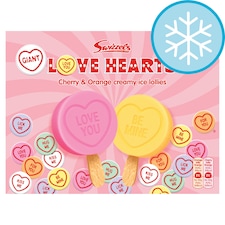 Swizzels Love Hearts Cherry & Orange Ice Lollies 6 x 50ml