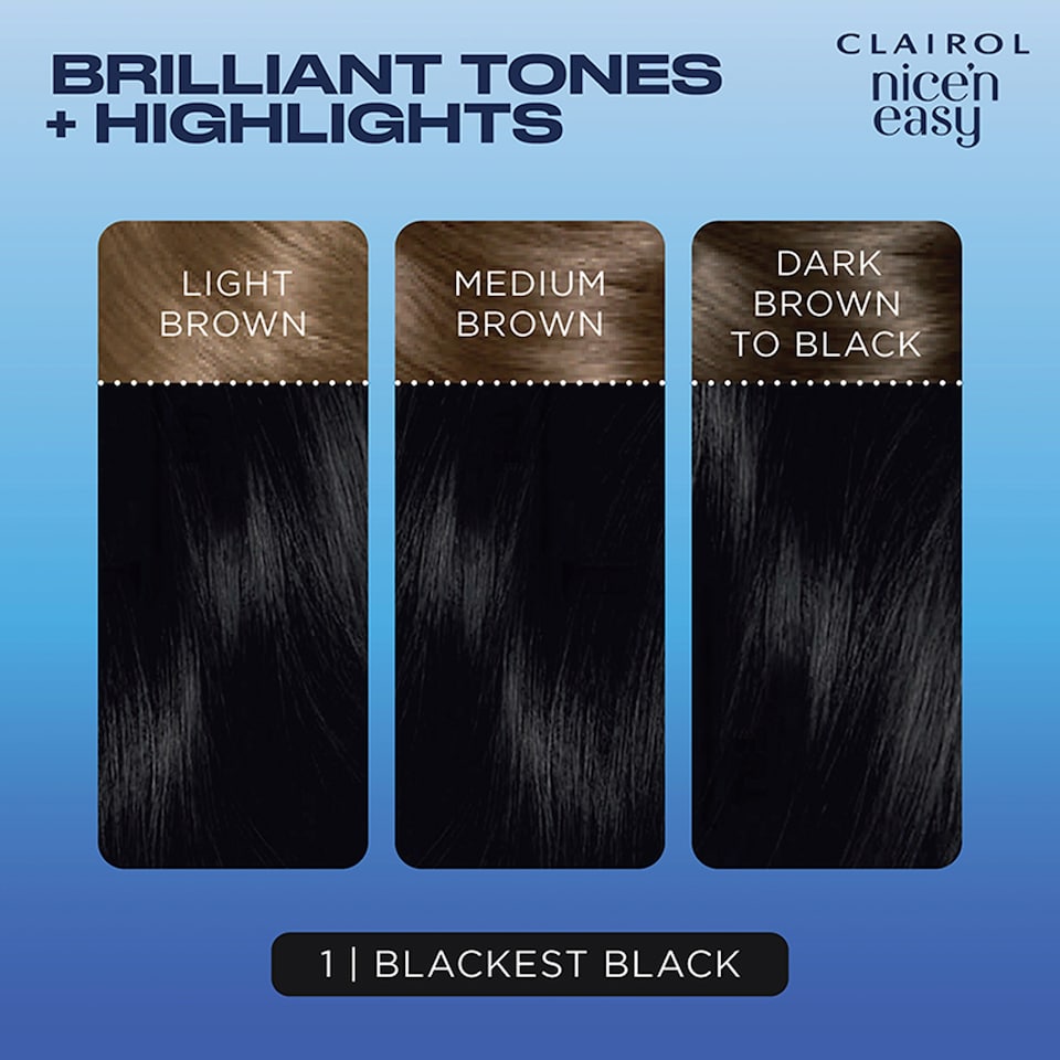 image 1 of Clairol Nice ‘N Easy Permanent Colour Creme 1 Blackest Black Kit