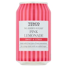 Tesco No Added Sugar Pink Lemonade 330Ml