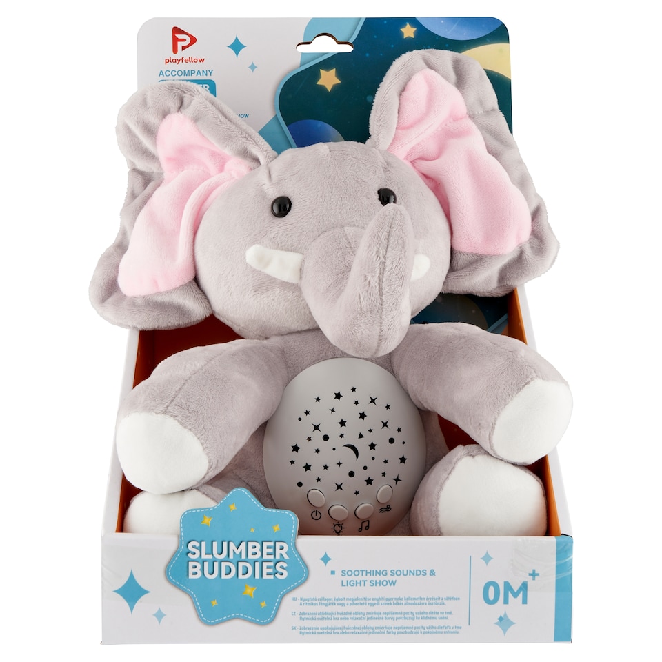 Playfellow Slumber Buddies plüss elefánt projektorral, hanggal és világítással