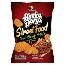 Tayto Hunky Dory Street Food Thai Beef Style Flavour Crinkle Cut Potato Crisps 130g