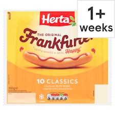 Herta Classic Frankfurter Hot Dogs 10 Pack 350G