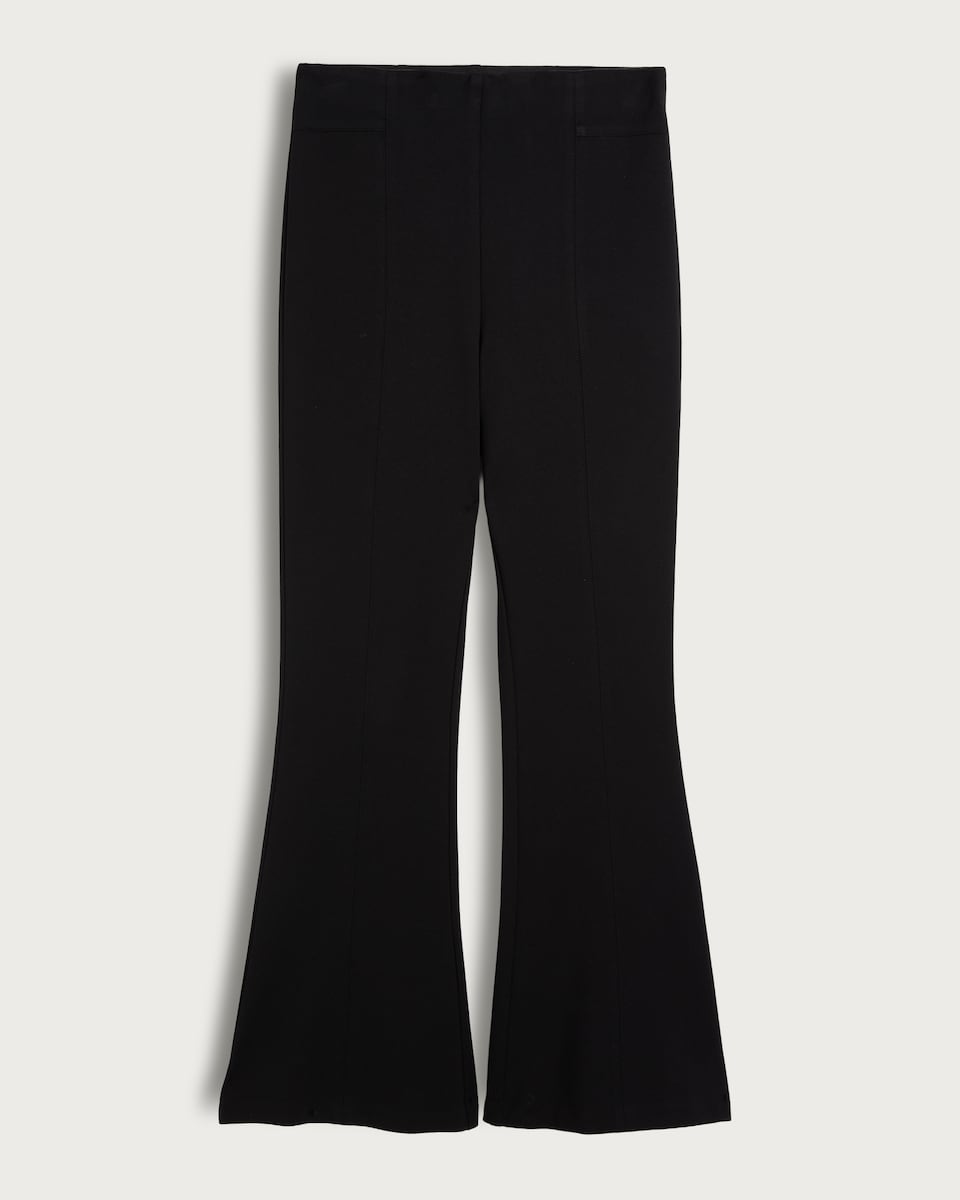 image 1 of F&F Ponte Flared Trousers in Black