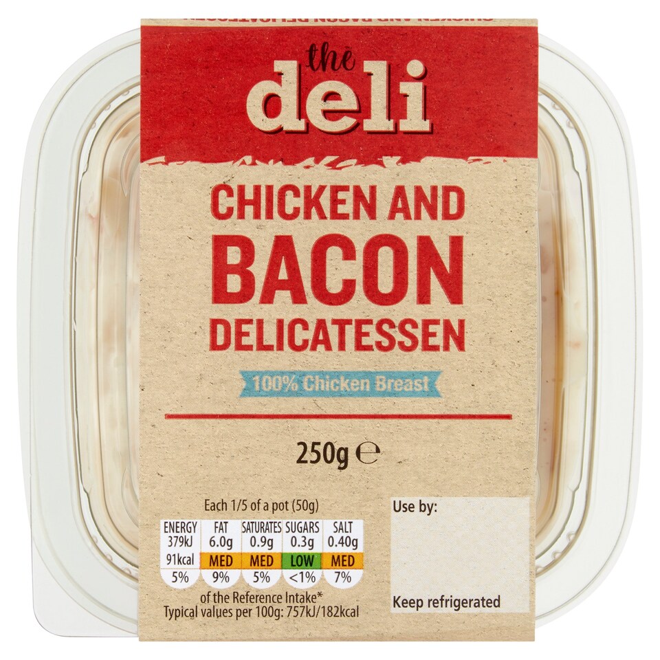 The Deli Chicken & Bacon Sandwich Filler 250G Tesco Groceries
