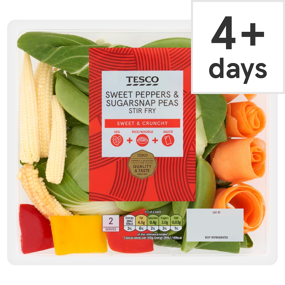 Tesco Sweet Peppers & Sugarsnap Peas Stir Fry 200g