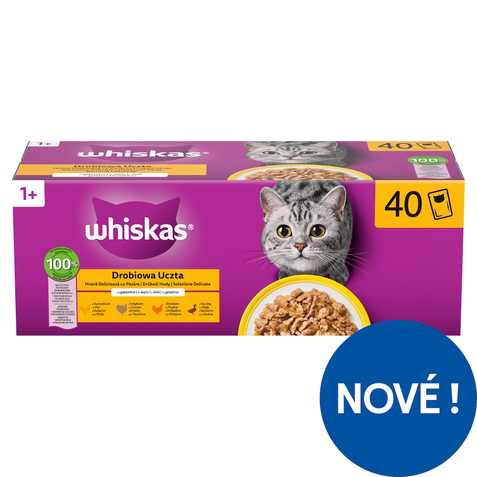 Whiskas Drůbeží hody v želé 40 x 85g (3,4kg)