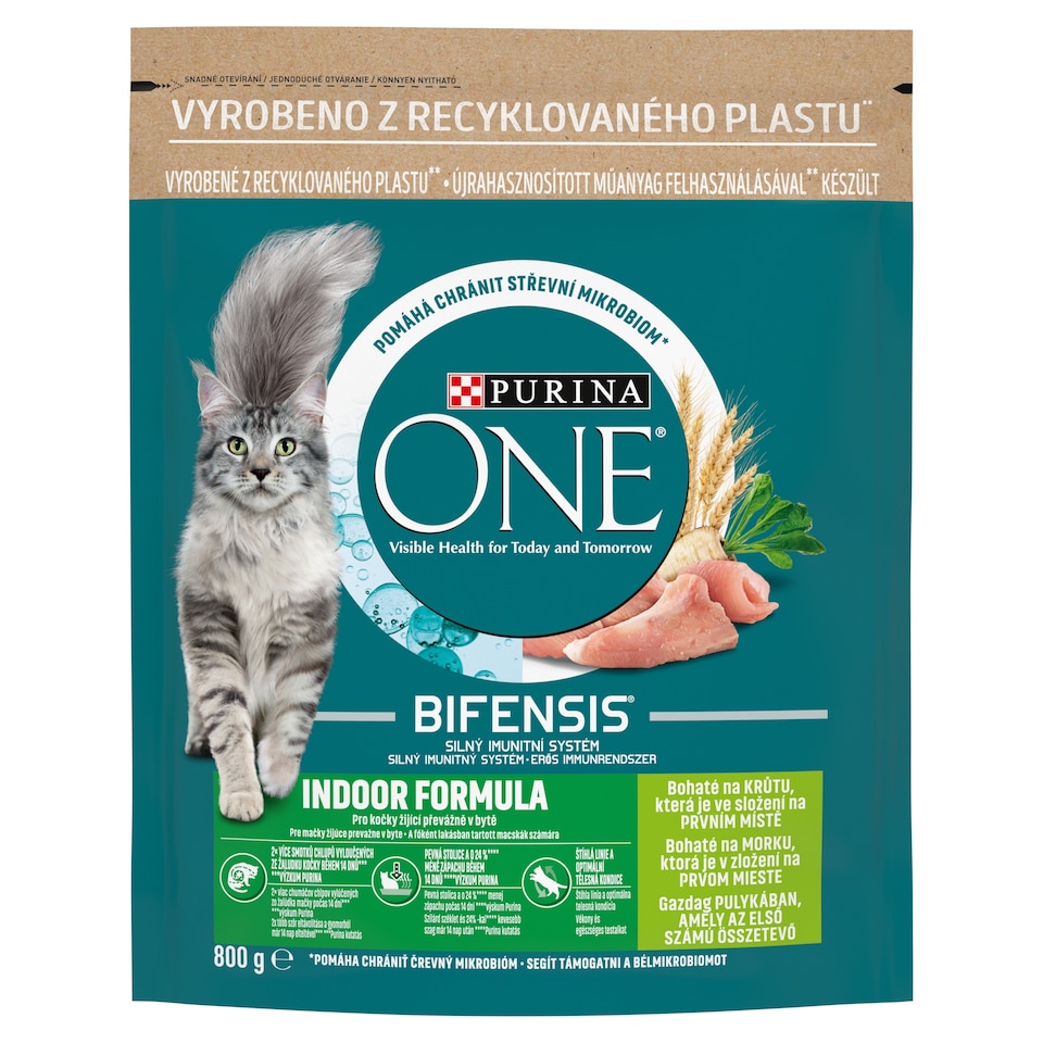 Purina One Indoor Formula pulykában gazdag száraz macskaeledel 800 g