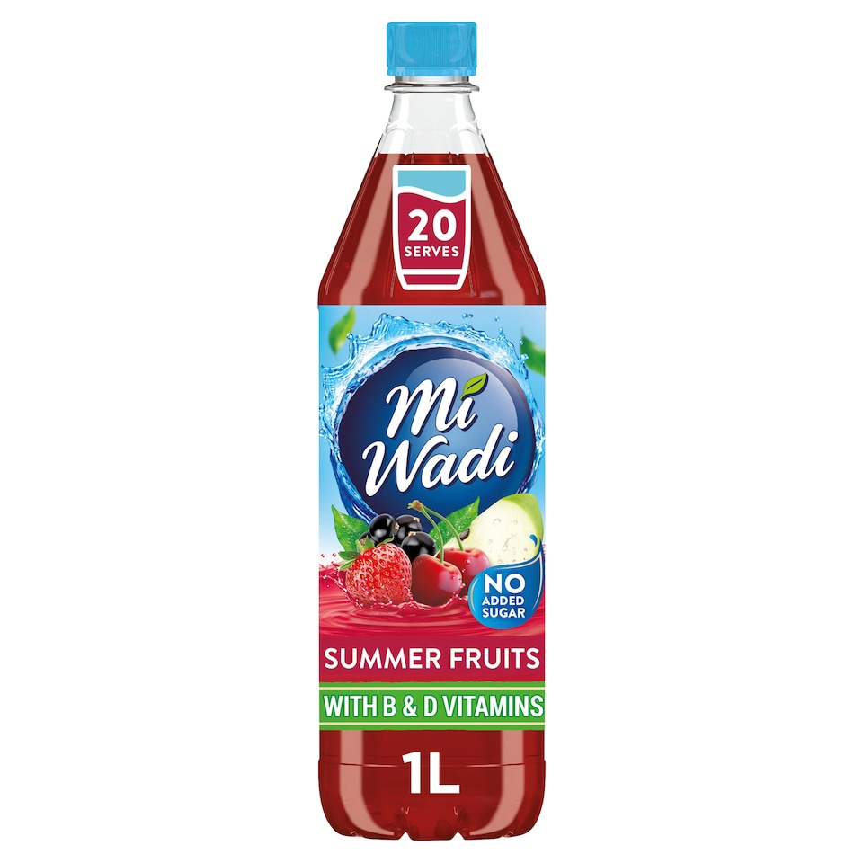 MiWadi Summer Fruits No Added Sugar Squash 1L