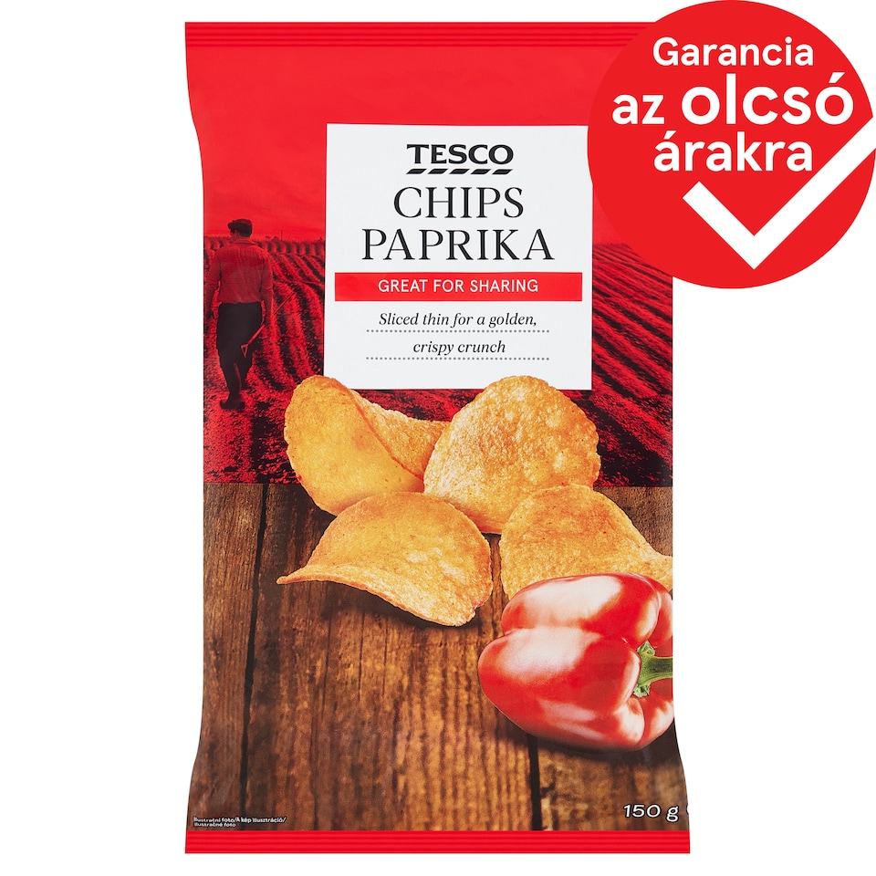 Tesco paprika ízű burgonyachips 150 g