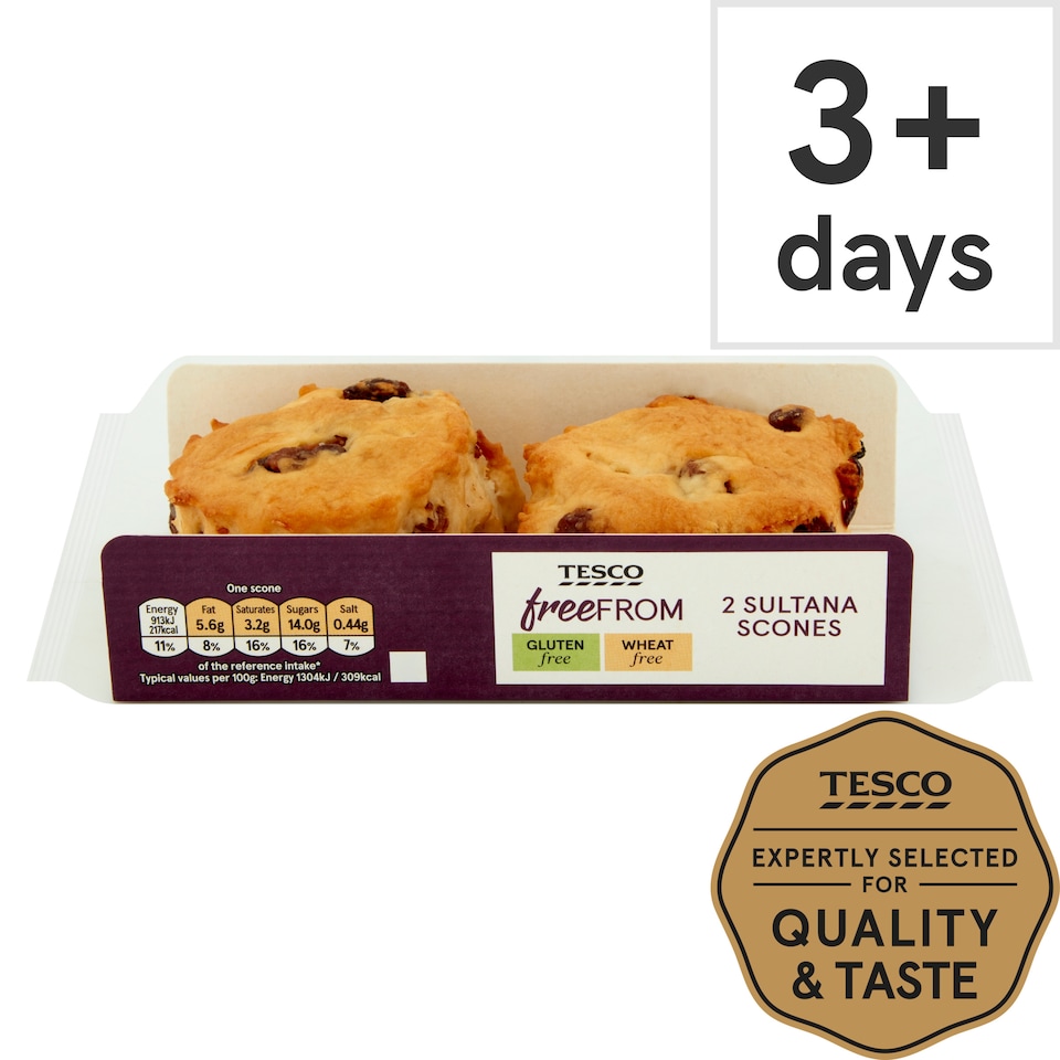 Tesco Free From Sultana Scones 2 pack