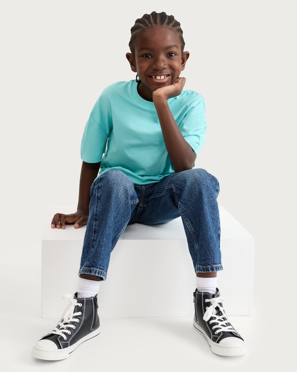 image 1 of F&F Boys 3-Pack Pure Cotton Short Sleeved T-Shirts in Teal