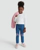 image 2 of F&F Girls Cotton Rich Unicorn Embroidered Denim Jeans in Multi