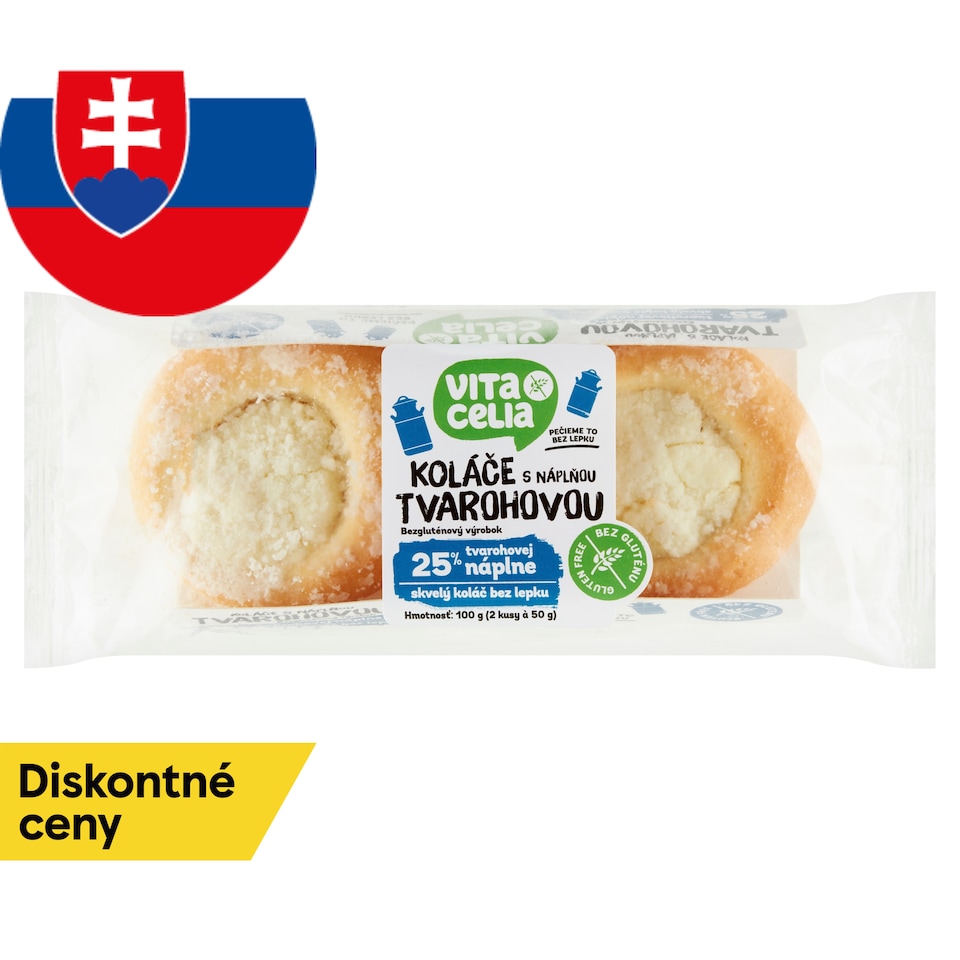 Vitacelia Koláče bezgluténové s náplňou tvarohovou 2 x 50 g (100 g)